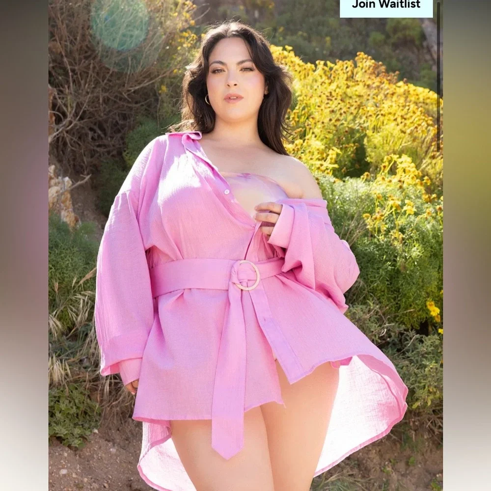 POPFLEX I Need a Vacation Shirt Dress - Pink Lavender. - Picture 2 of 7